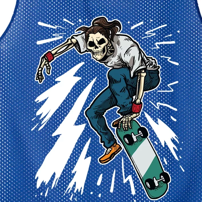 Skateboard Kickflip Skull Skeleton Skater Gift Mesh Reversible Basketball Jersey Tank