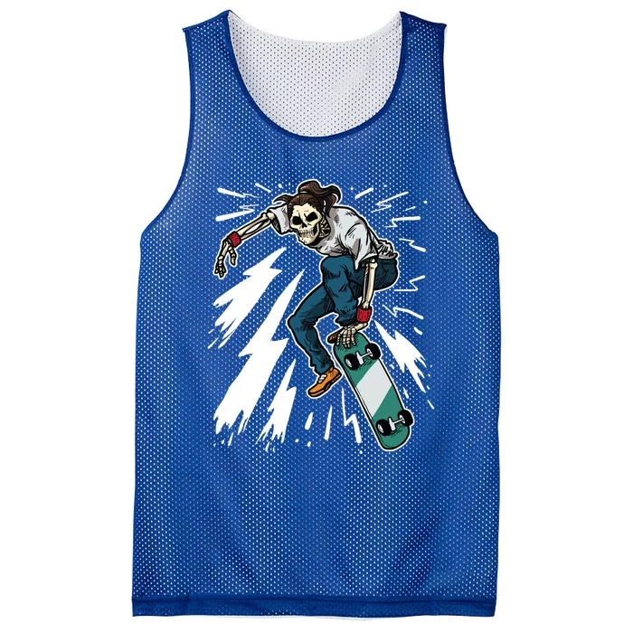 Skateboard Kickflip Skull Skeleton Skater Gift Mesh Reversible Basketball Jersey Tank