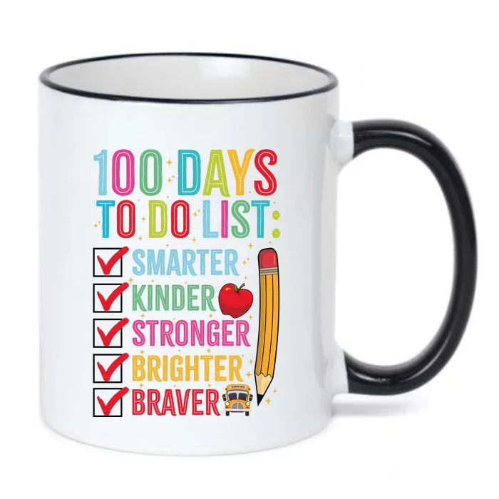 Smarter Kinder Stronger Brighter 100 Days Of School Teacher Black Color Changing Mug