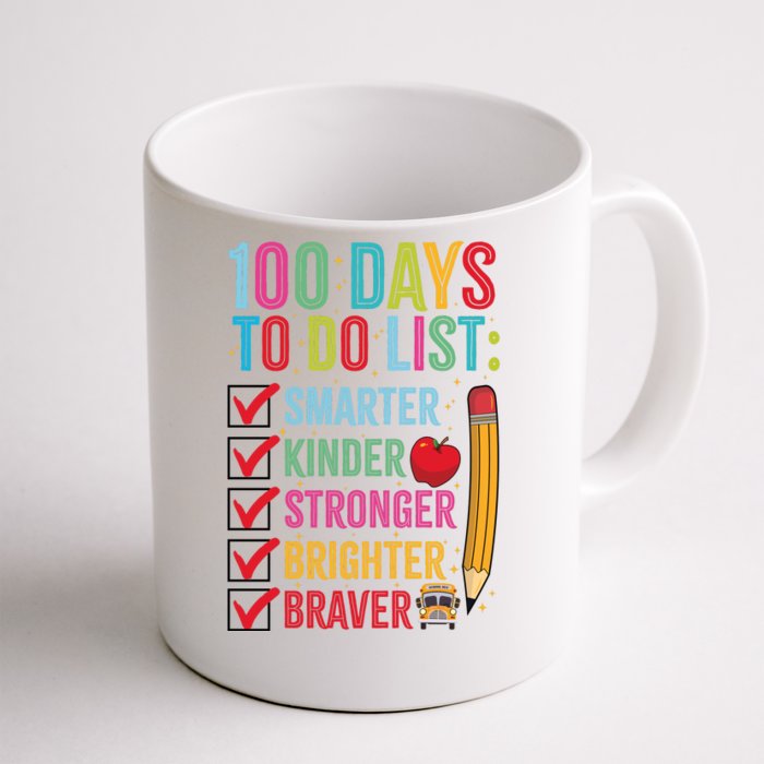 Smarter Kinder Stronger Brighter 100 Days Of School Teacher Front & Back Coffee Mug