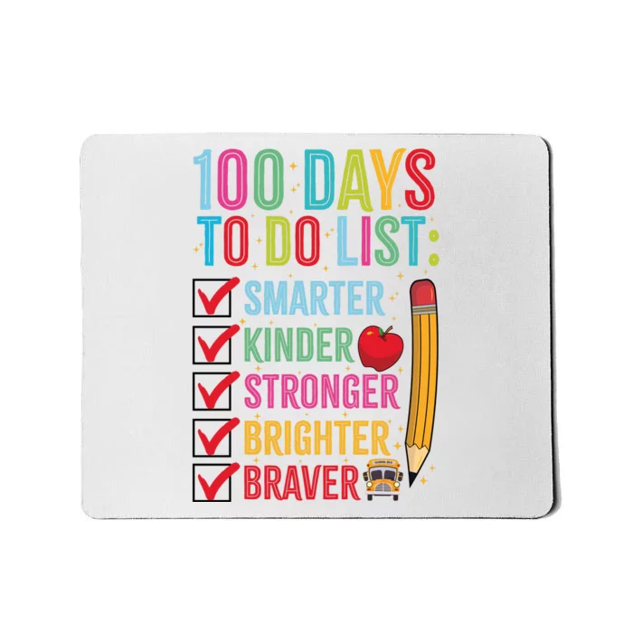 Smarter Kinder Stronger Brighter 100 Days Of School Teacher Mousepad