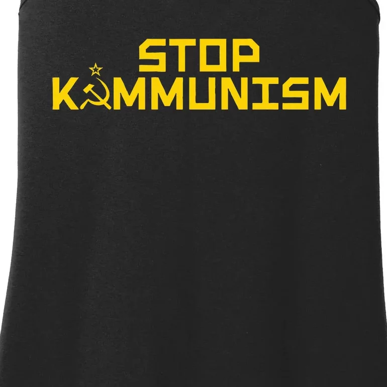 Stop Kammunism Stop Commiela Harris Vote Trump Vance 2024 Ladies Essential Tank