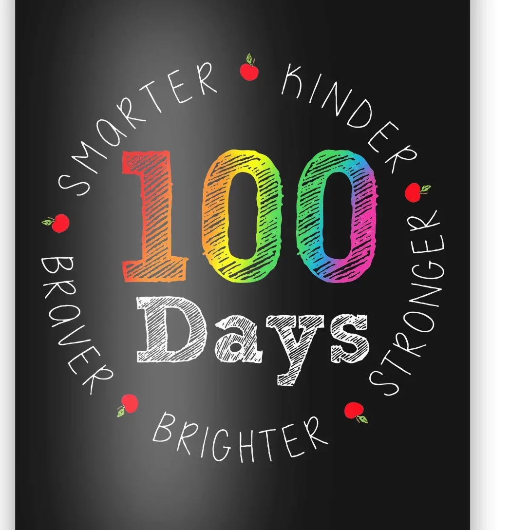 Smarter Kinder Stronger Brighter 100 Days Of School Poster