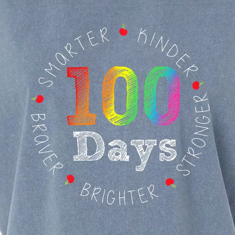 Smarter Kinder Stronger Brighter 100 Days Of School Garment-Dyed Women's Muscle Tee