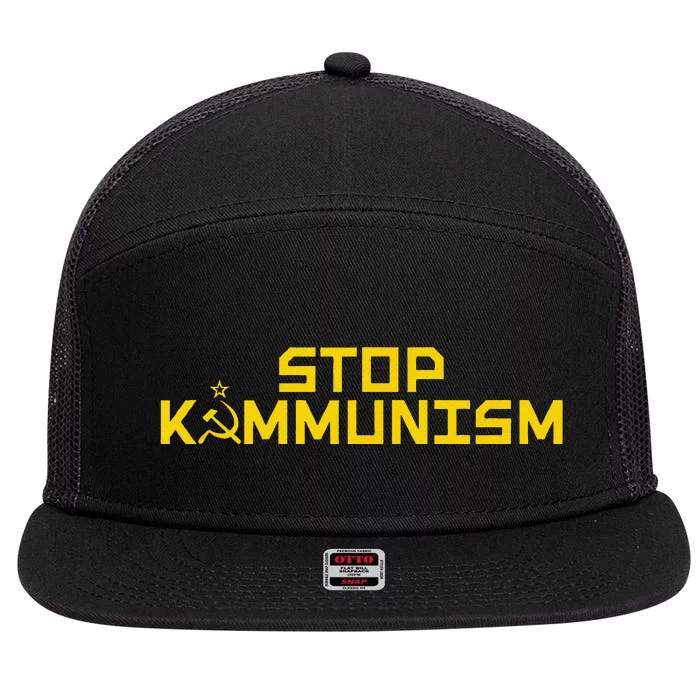 Stop Kammunism Stop Commiela Harris Vote Trump Vance 2024 7 Panel Mesh Trucker Snapback Hat