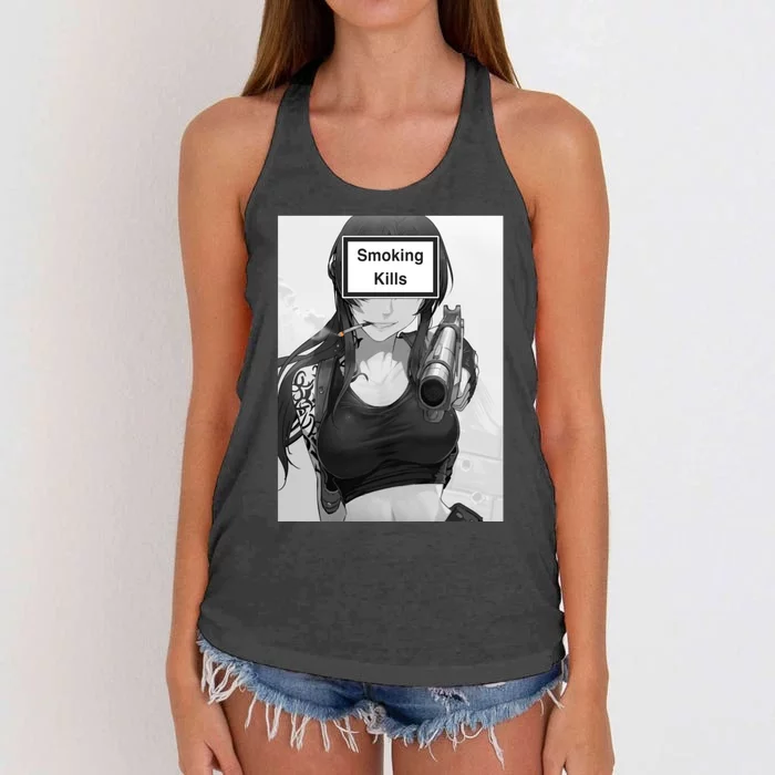 Smoking Kills Women's Knotted Racerback Tank