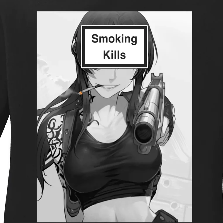 Smoking Kills Ladies Long Sleeve Shirt