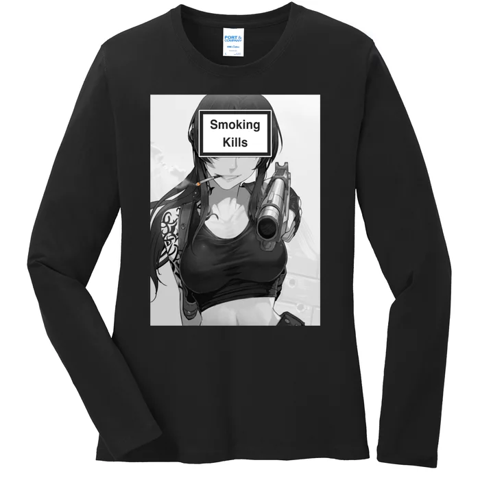 Smoking Kills Ladies Long Sleeve Shirt