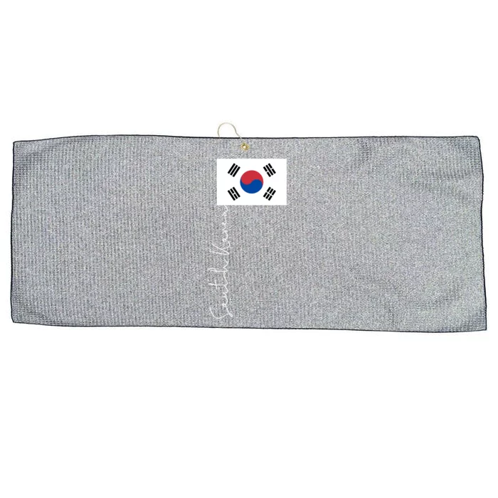 South Korea Signature Flag Pole Patriotic Cool Gift Large Microfiber Waffle Golf Towel