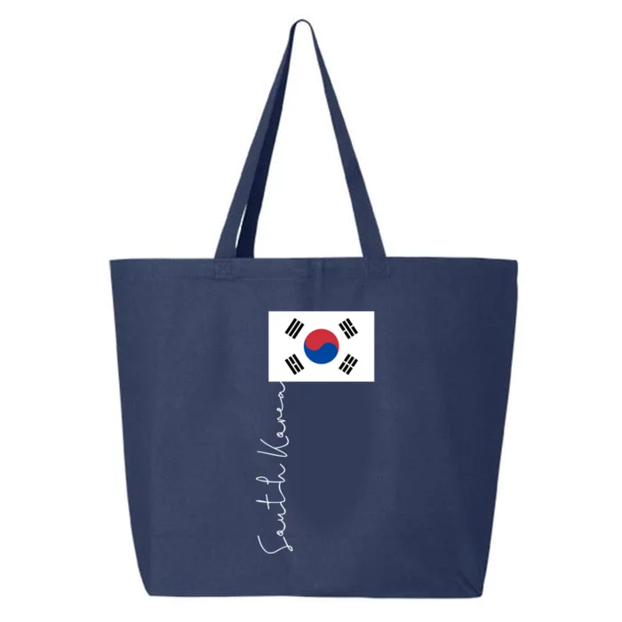 South Korea Signature Flag Pole Patriotic Cool Gift 25L Jumbo Tote