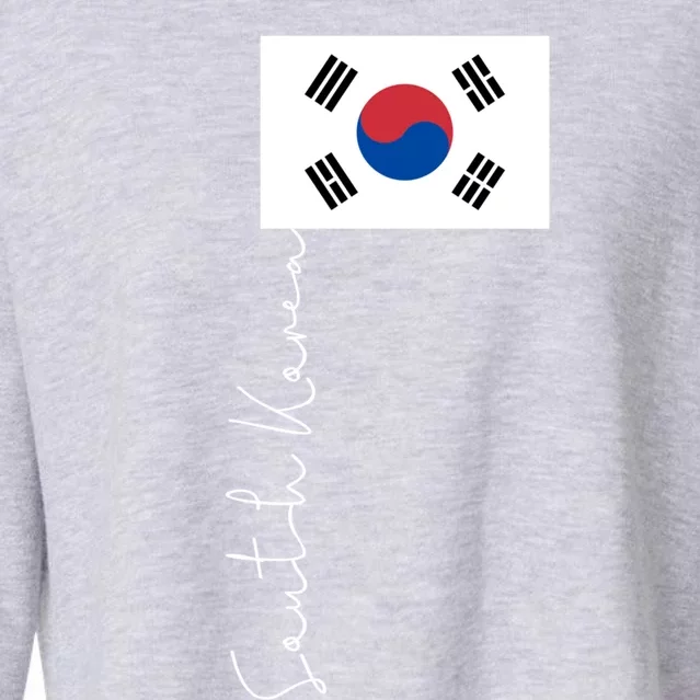 South Korea Signature Flag Pole Patriotic Cool Gift Cropped Pullover Crew