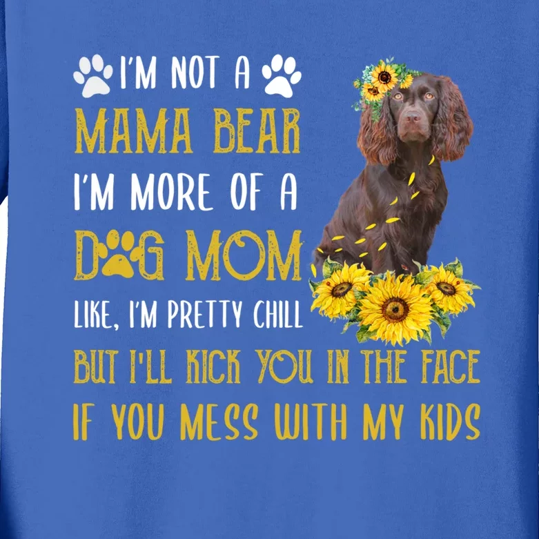 Sunflower Kin Spaniel Mom Mothers Day Dog Mom Cute Gift Kids Long Sleeve Shirt