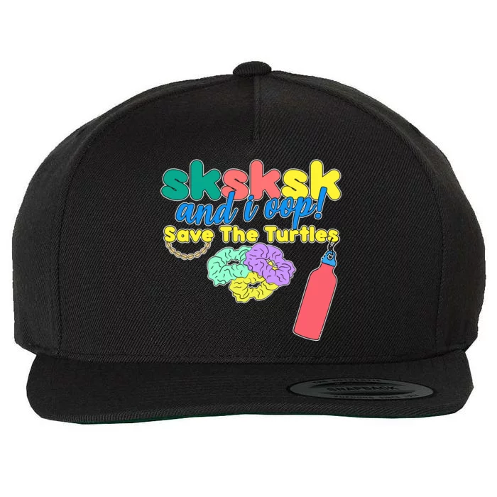 SKSKSK And I oop Save the Turtles Wool Snapback Cap