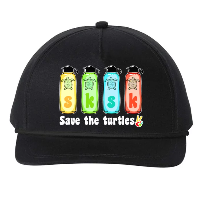 SKSKSK Save The Turtles Peace Snapback Five-Panel Rope Hat