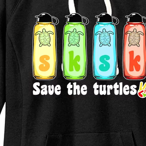 SKSKSK Save The Turtles Peace Women's Fleece Hoodie