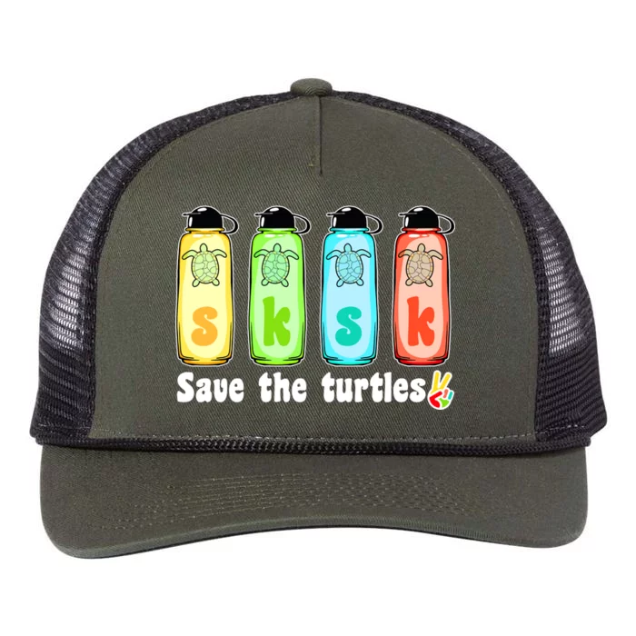 SKSKSK Save The Turtles Peace Retro Rope Trucker Hat Cap