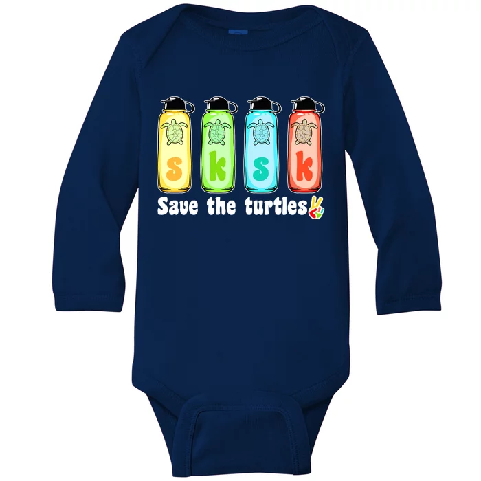 SKSKSK Save The Turtles Peace Baby Long Sleeve Bodysuit