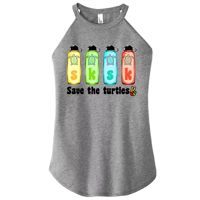 SKSKSK Save The Turtles Peace Women’s Perfect Tri Rocker Tank