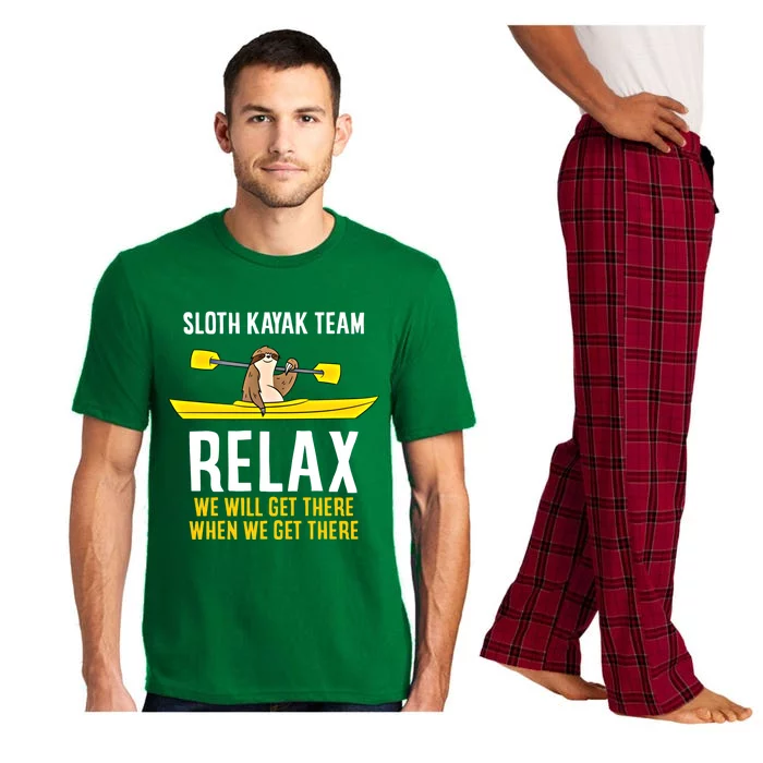 Sloth Kayak Team Relax We Will Get There When We Get There Cool Gift Pajama Set