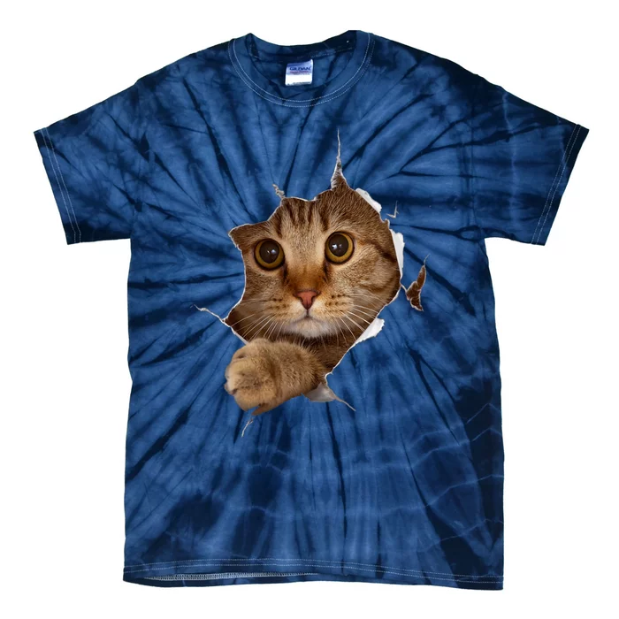 Sweet Kitten Torn Cloth Funny Cat Lover Cat Owner Cat Lady Tie-Dye T-Shirt