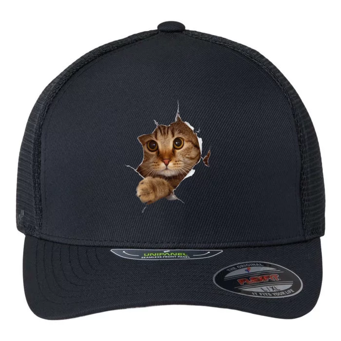 Sweet Kitten Torn Cloth Funny Cat Lover Cat Owner Cat Lady Flexfit Unipanel Trucker Cap