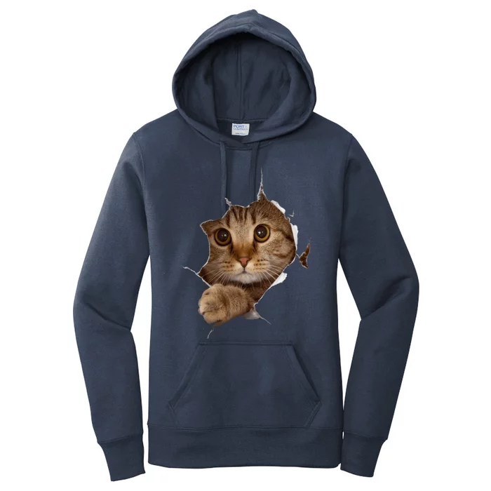 Sweet Kitten Torn Cloth - Funny Cat Lover Cat Owner Cat Lady Women's Pullover Hoodie