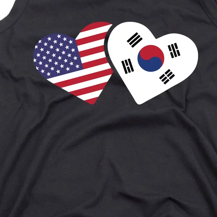 South Korea USA Flag Shirts Heart Korean American Love Gift Tank Top