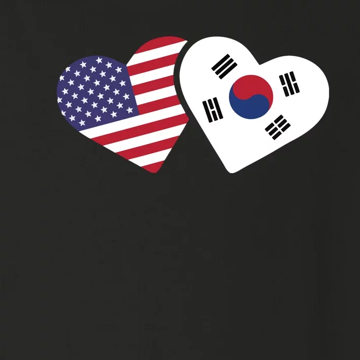 South Korea USA Flag Shirts Heart Korean American Love Gift Toddler Long Sleeve Shirt