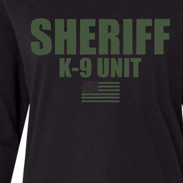 Sheriff K9 Unit Police Flag Uniform Womens Cotton Relaxed Long Sleeve T-Shirt