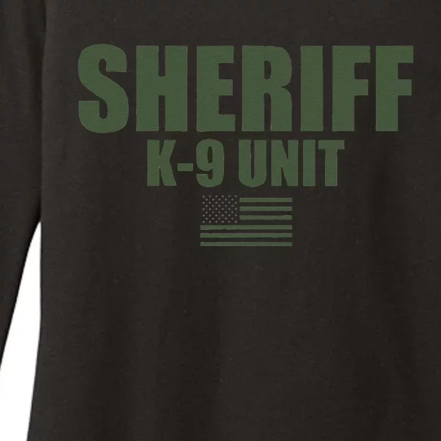 Sheriff K9 Unit Police Flag Uniform Womens CVC Long Sleeve Shirt