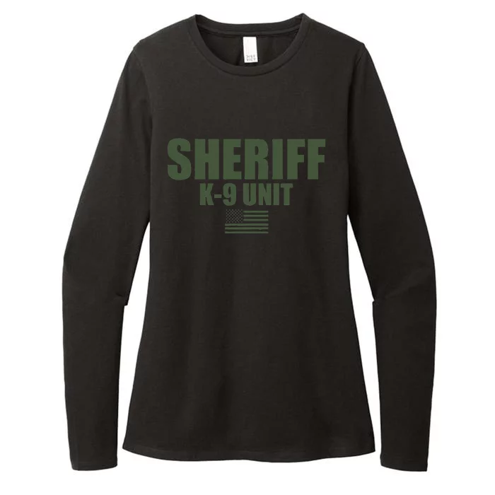 Sheriff K9 Unit Police Flag Uniform Womens CVC Long Sleeve Shirt