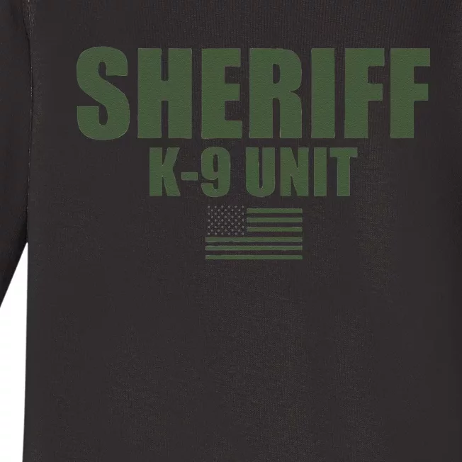 Sheriff K9 Unit Police Flag Uniform Baby Long Sleeve Bodysuit