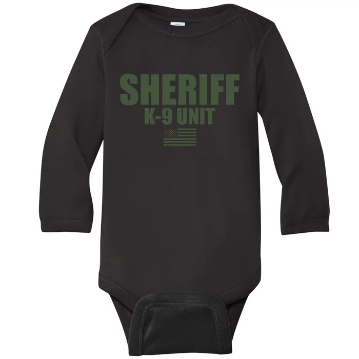 Sheriff K9 Unit Police Flag Uniform Baby Long Sleeve Bodysuit