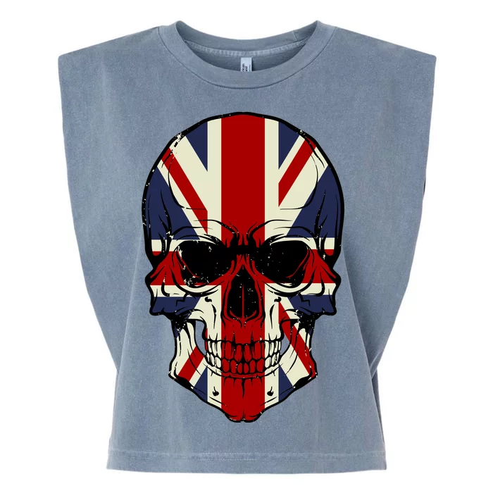 Skull Face British Flag Garment-Dyed Women's Muscle Tee