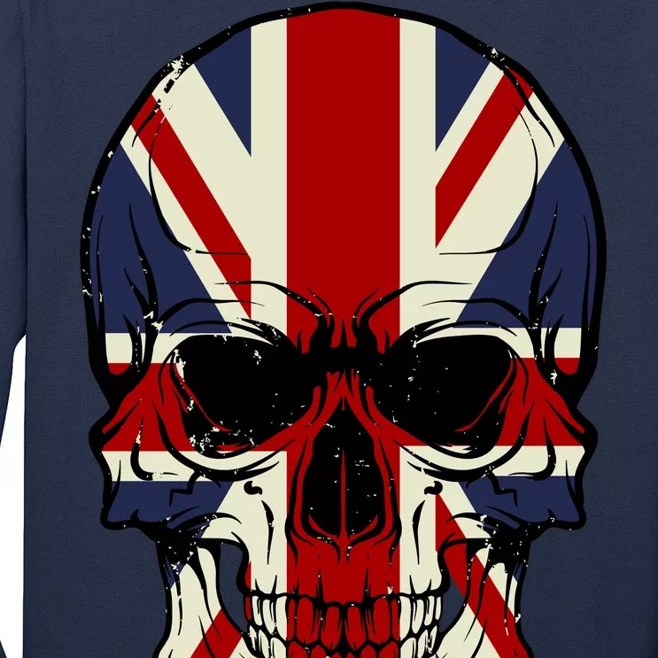 Skull Face British Flag Long Sleeve Shirt