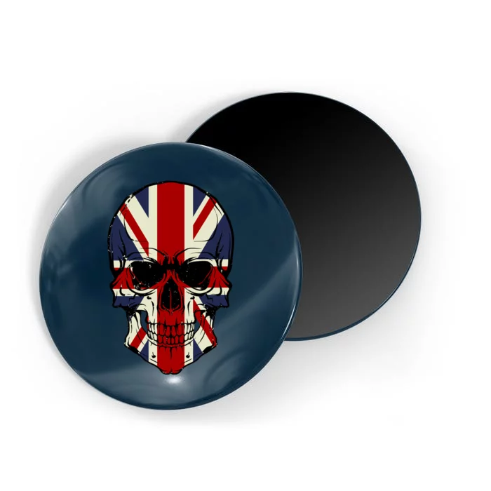 Skull Face British Flag Magnet