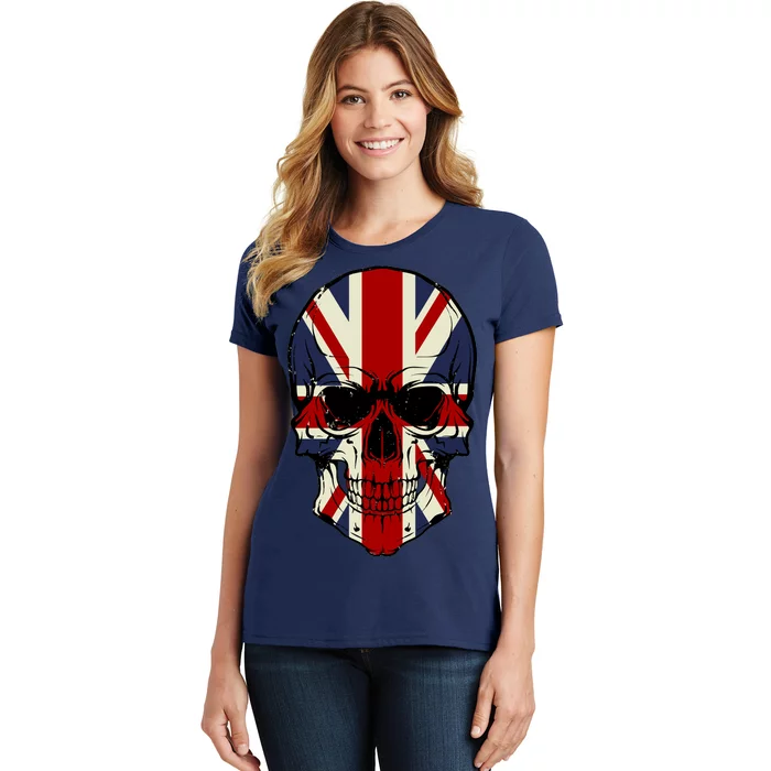 Skull Face British Flag Women's T-Shirt