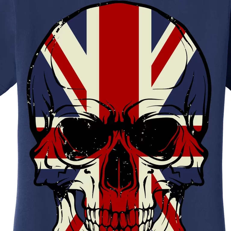 Skull Face British Flag Women's T-Shirt