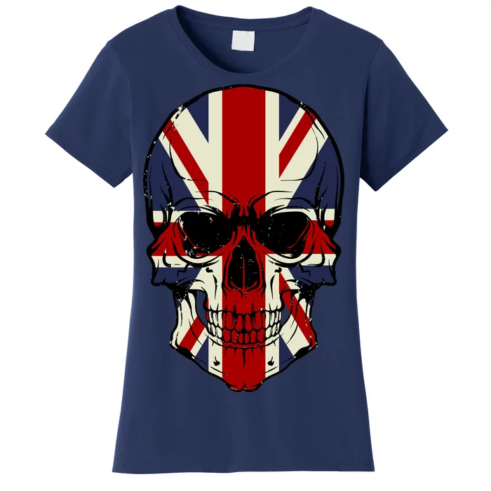 Skull Face British Flag Women's T-Shirt