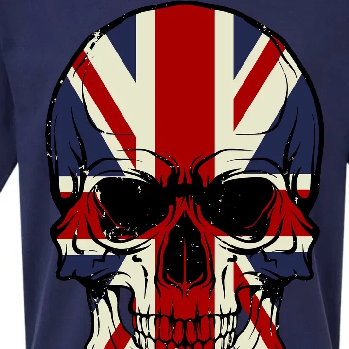 Skull Face British Flag Sueded Cloud Jersey T-Shirt