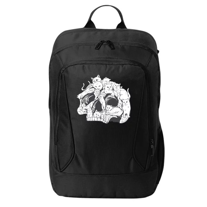 Skull Head With Cats City Backpack