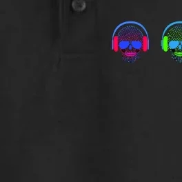 Skull Icons With Headphones Dry Zone Grid Performance Polo