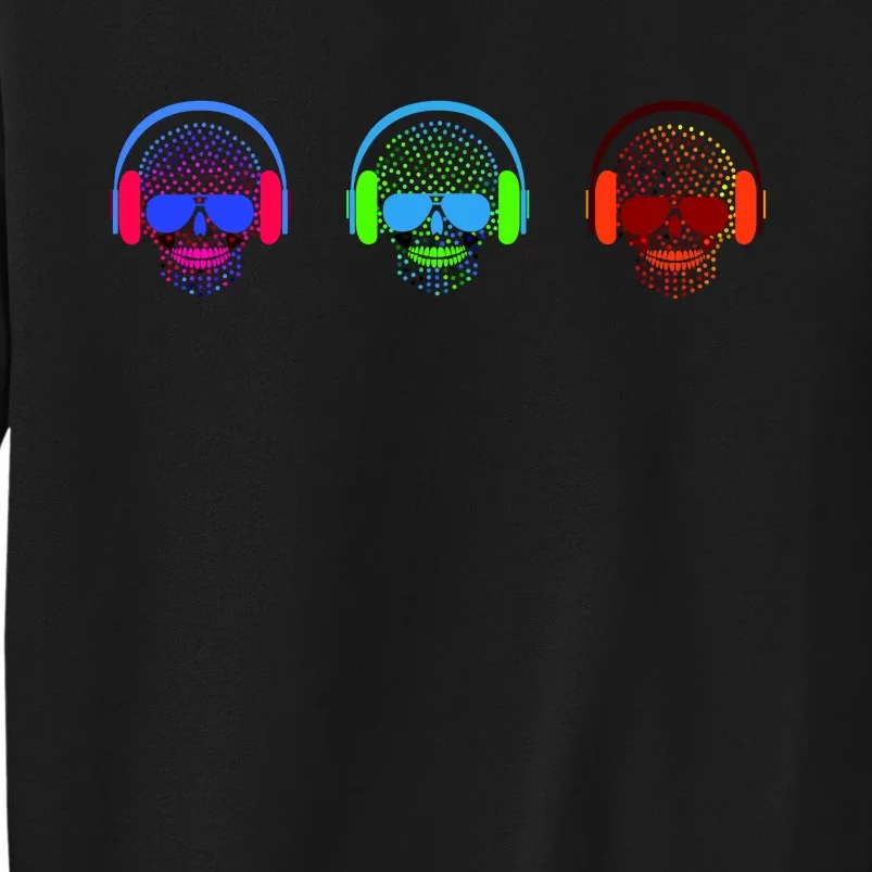 Skull Icons With Headphones Tall Sweatshirt