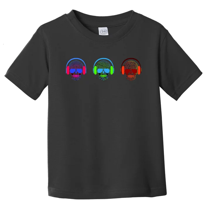 Skull Icons With Headphones Toddler T-Shirt