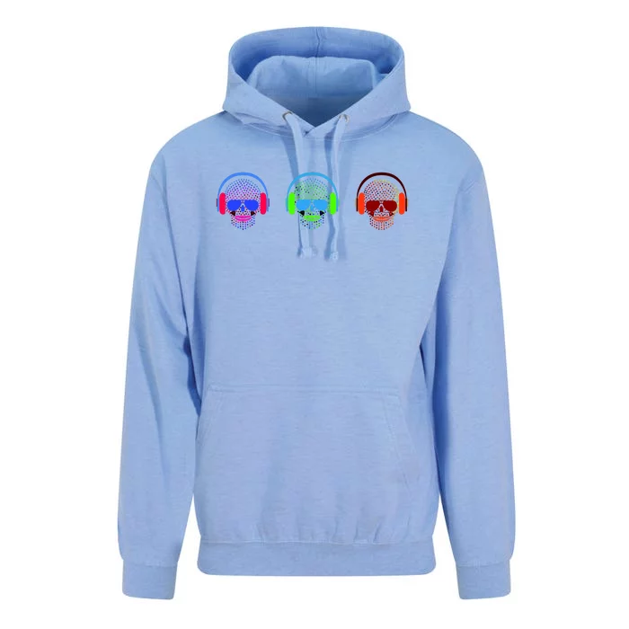 Skull Icons With Headphones Unisex Surf Hoodie