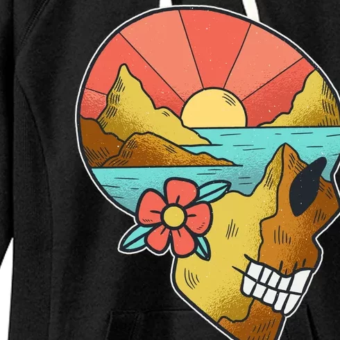 Skull Landscape Sunset Women's Fleece Hoodie