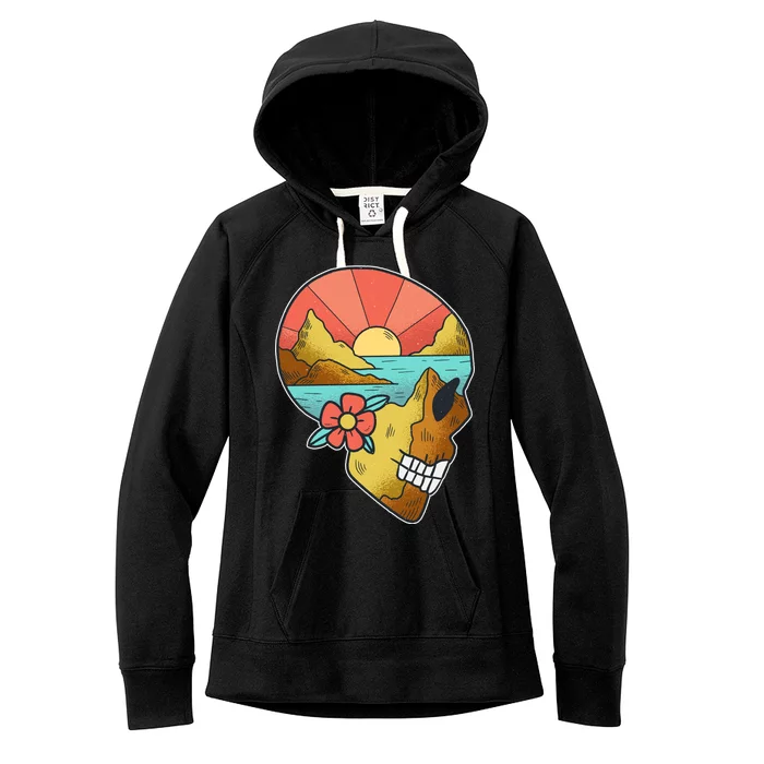 Skull Landscape Sunset Women's Fleece Hoodie