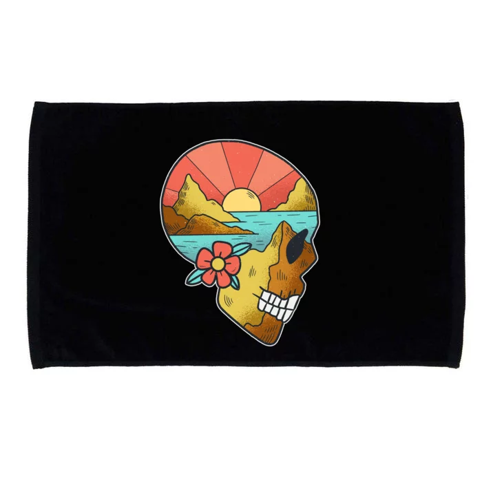 Skull Landscape Sunset Microfiber Hand Towel