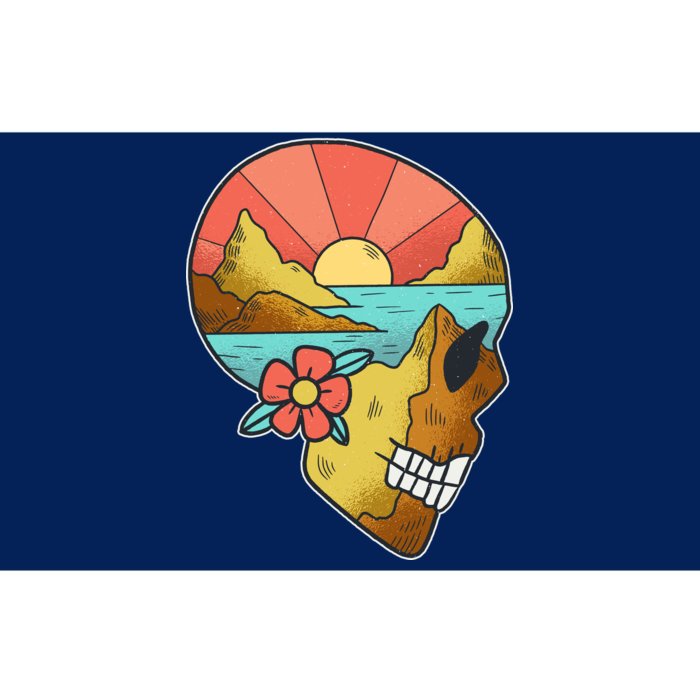 Skull Landscape Sunset Bumper Sticker