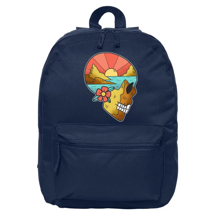 Skull Landscape Sunset 16 in Basic Backpack